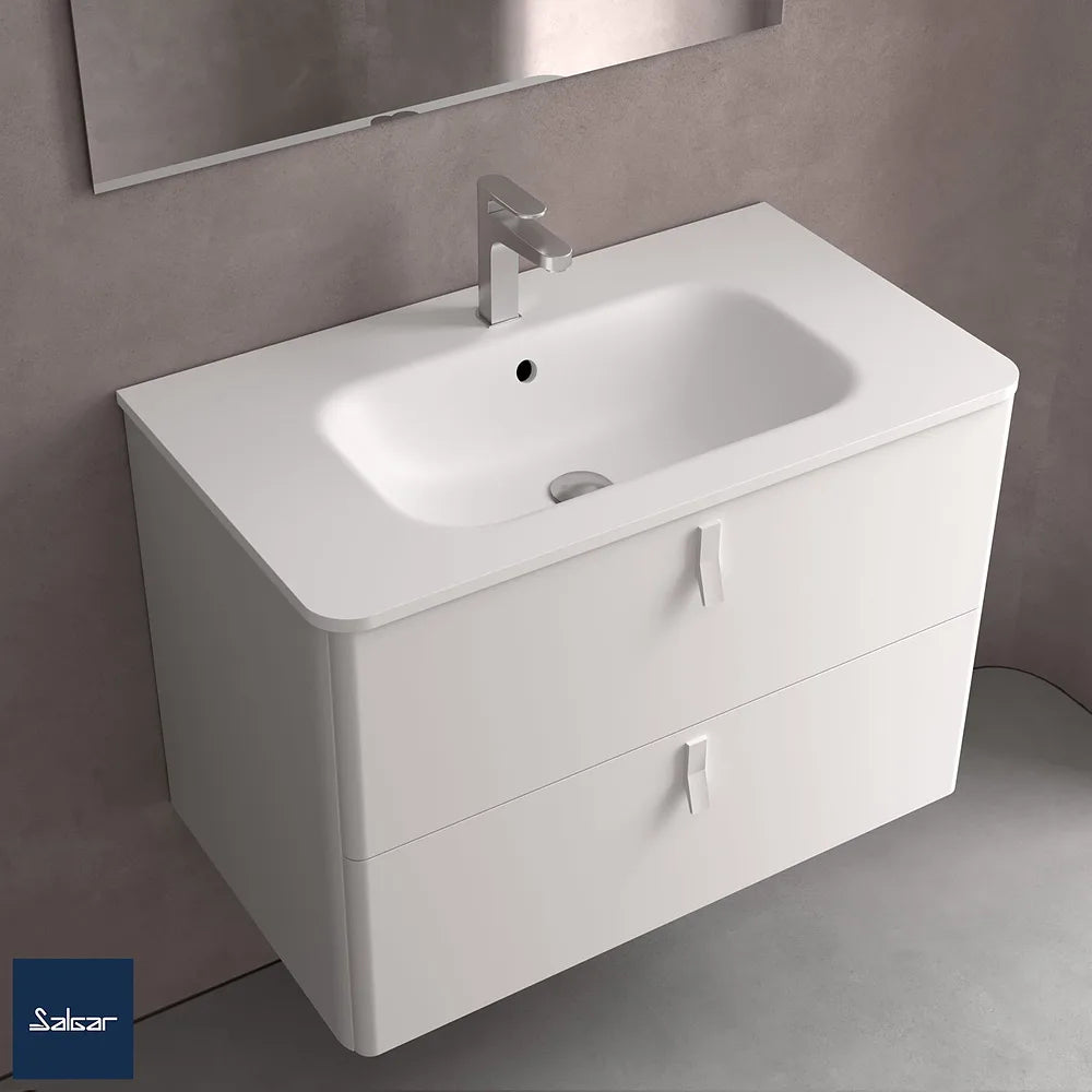 Mueble de Baño Suspendido con Lavabo y 2 Cajones Salgar Uniiq 60 cm - Vista 2