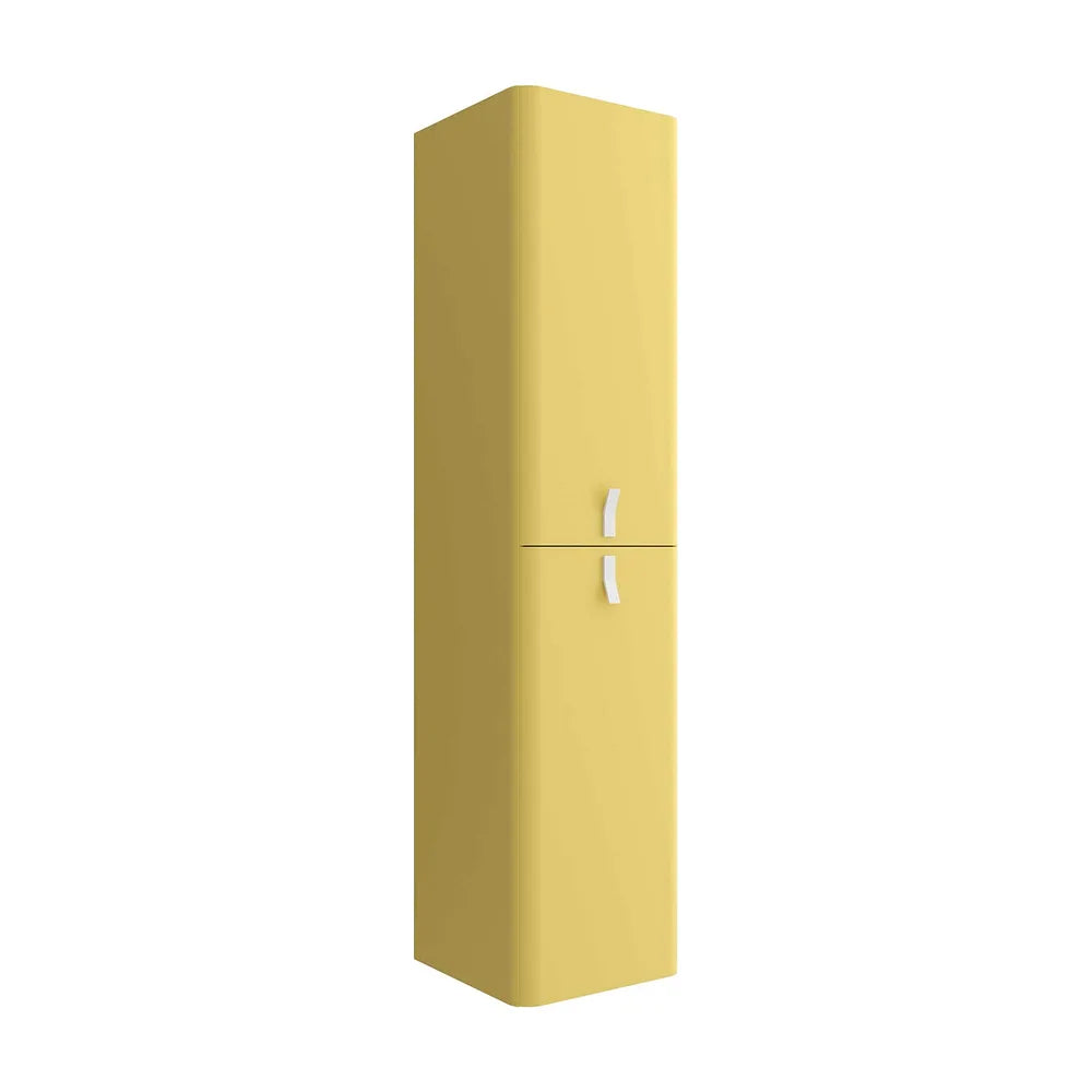 Mueble de Baño Suspendido con Lavabo y 2 Cajones Salgar Uniiq 60 cm Amarillo Paja - Vista 5