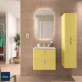 Mueble de Baño Suspendido con Lavabo y 2 Cajones Salgar Uniiq 60 cm Amarillo Paja
