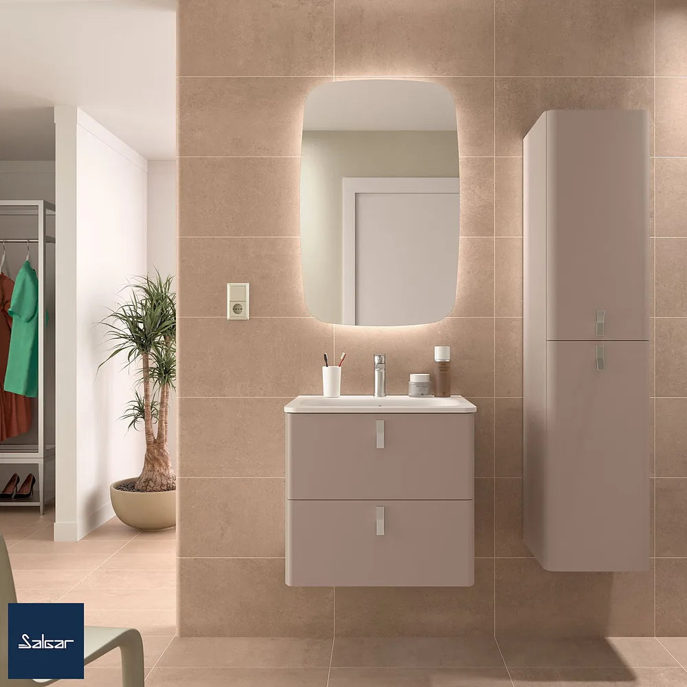 Mueble de Baño Suspendido con Lavabo y 2 Cajones Salgar Uniiq 60 cm - Vista 1