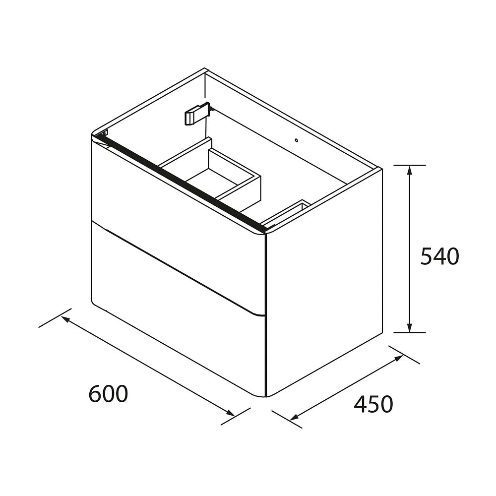 Mueble de Baño Suspendido con Lavabo y 2 Cajones Salgar Uniiq 60 cm - Vista 8