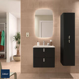 Mueble de Baño Suspendido con Lavabo y 2 Cajones Salgar Uniiq 60 cm Negro Mate