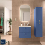 Mueble de Baño Suspendido con Lavabo y 2 Cajones Salgar Uniiq 60 cm Azul