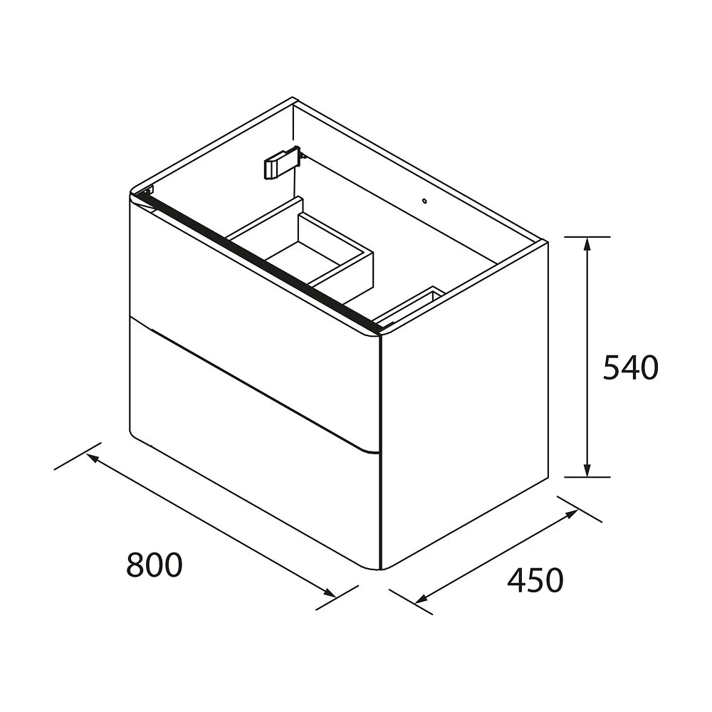 Mueble de Baño Suspendido con Lavabo y 2 Cajones Salgar Uniiq 80 cm Verde Bosque - Vista 7