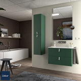 Wall-Hung Bathroom Vanity Unit with Basin and 2 Drawers Salgar Uniiq 80 cm