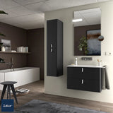 Mueble de Baño Suspendido con Lavabo y 2 Cajones Salgar Uniiq 80 cm Negro Mate