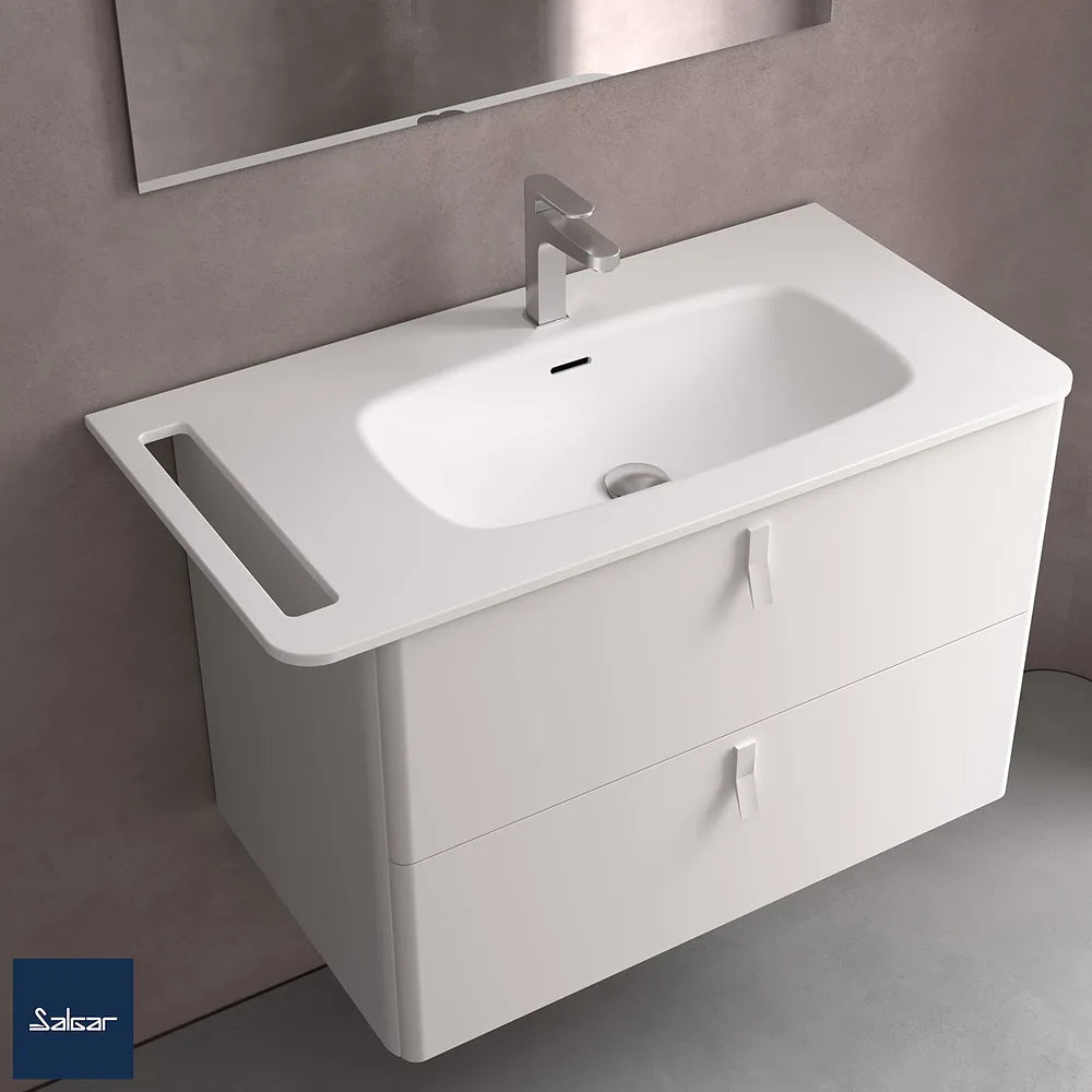 Mueble de Baño Suspendido con Lavabo y 2 Cajones Salgar Uniiq 80 cm - Vista 3