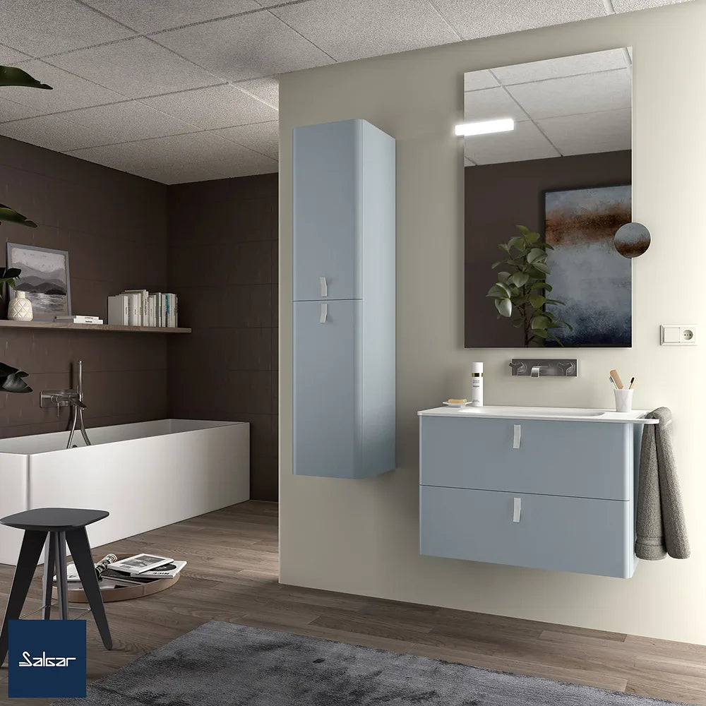 Mueble de Baño Suspendido con Lavabo y 2 Cajones Salgar Uniiq 80 cm - Vista 1
