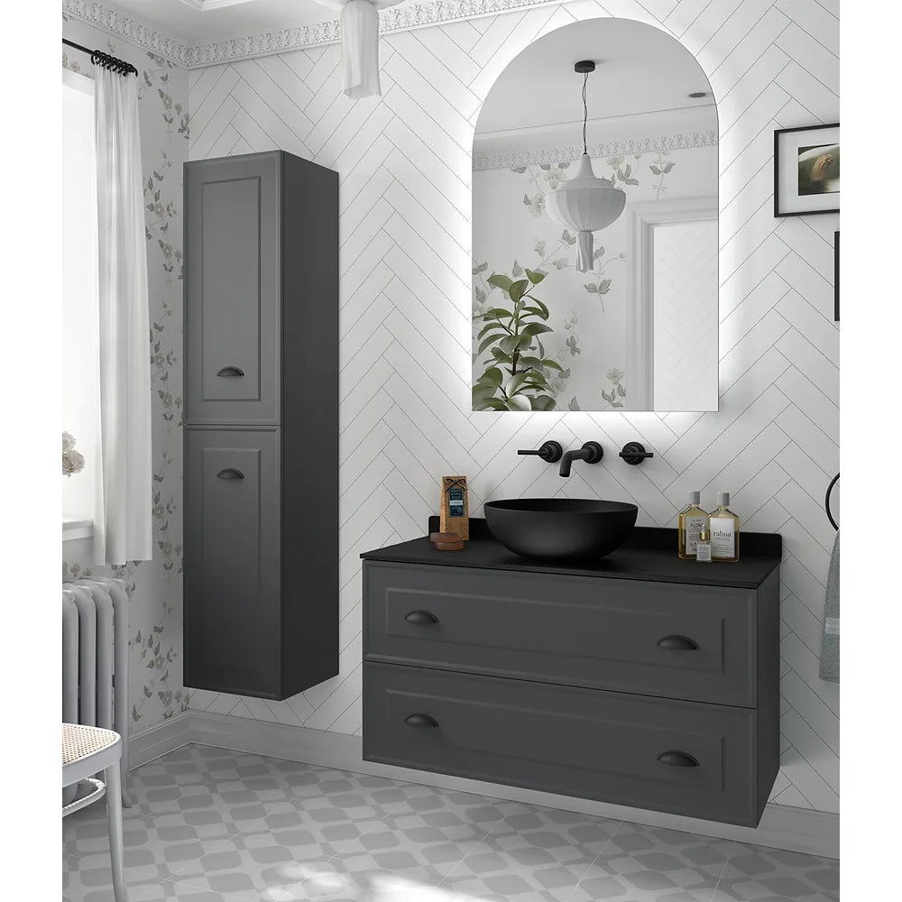 Mueble de Baño 2 Cajones Salgar Renoir 100 cm Gris Antracita - Vista 1