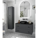 Bathroom Vanity Unit 2 Drawers Salgar Renoir 100 cm Anthracite Grey