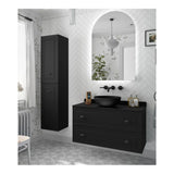 Bathroom Vanity Unit 2 Drawers Salgar Renoir 100 cm Black