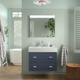 Bathroom Vanity Unit 2 Drawers Salgar Renoir 80 cm Blue