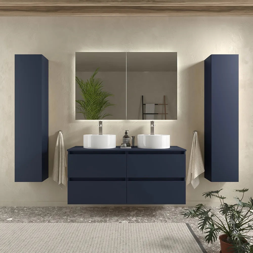 Mueble de Baño con Lavabo y 4 Cajones Salgar Bequia 120 cm Azul - Vista 1