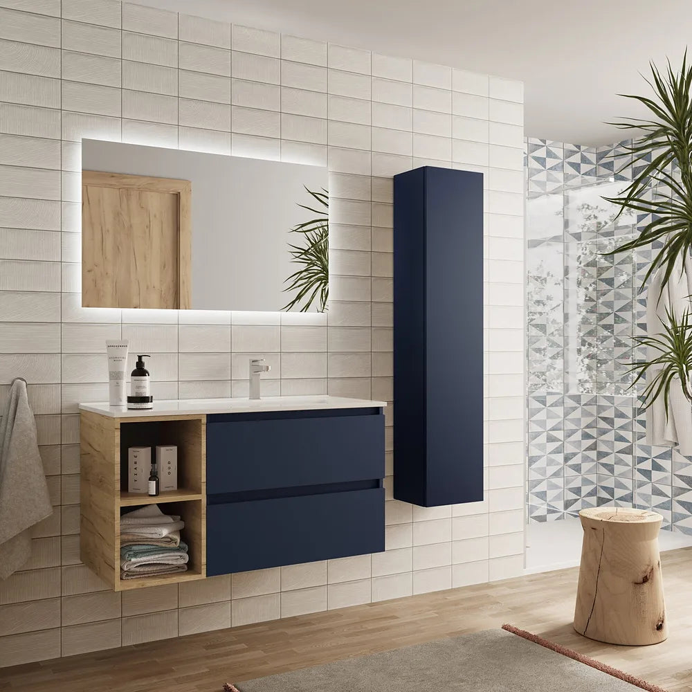 Mueble de Baño con Lavabo Salgar Bequia Plus 90 cm Azul - Vista 2