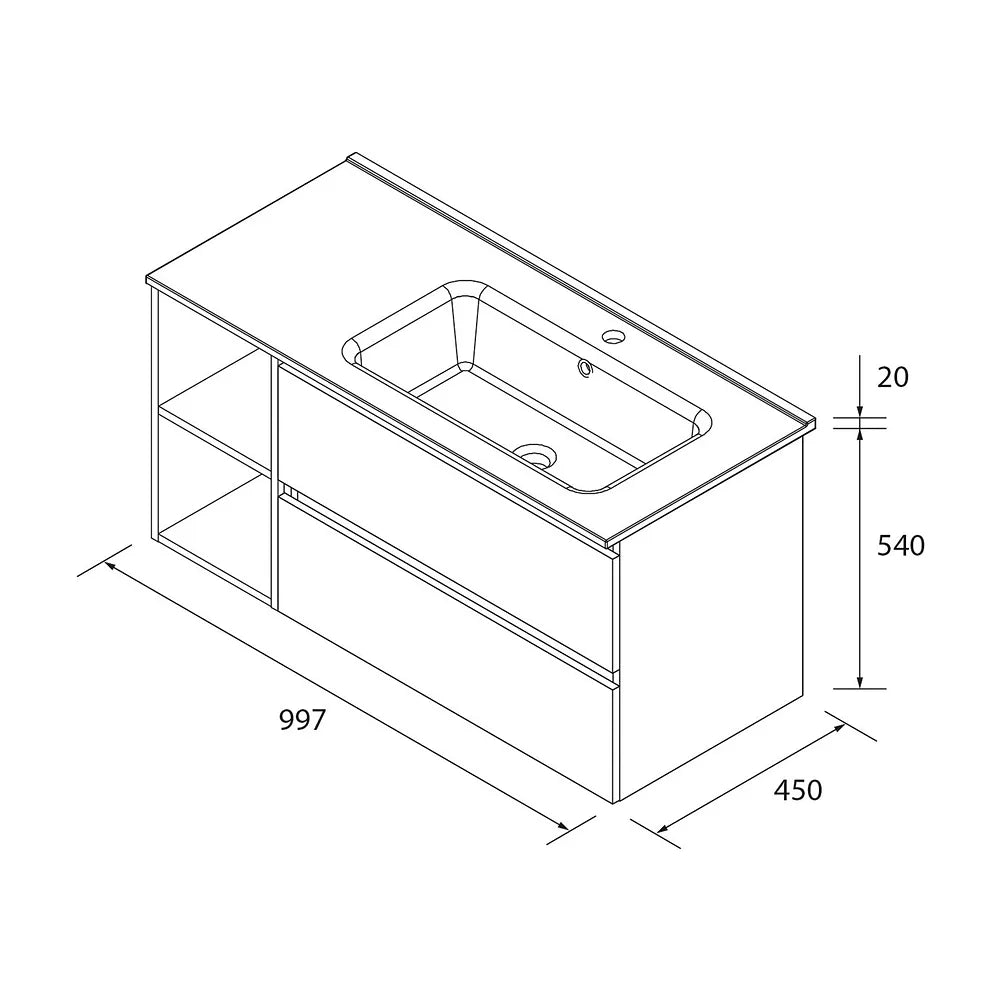 Mueble de Baño con Lavabo Salgar Bequia Plus 100 cm Azul - Vista 6
