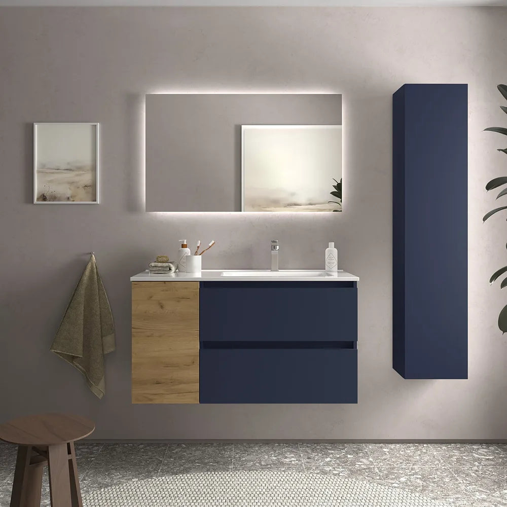 Mueble de Baño con Lavabo Salgar Bequia Plus 100 cm Azul - Vista 1