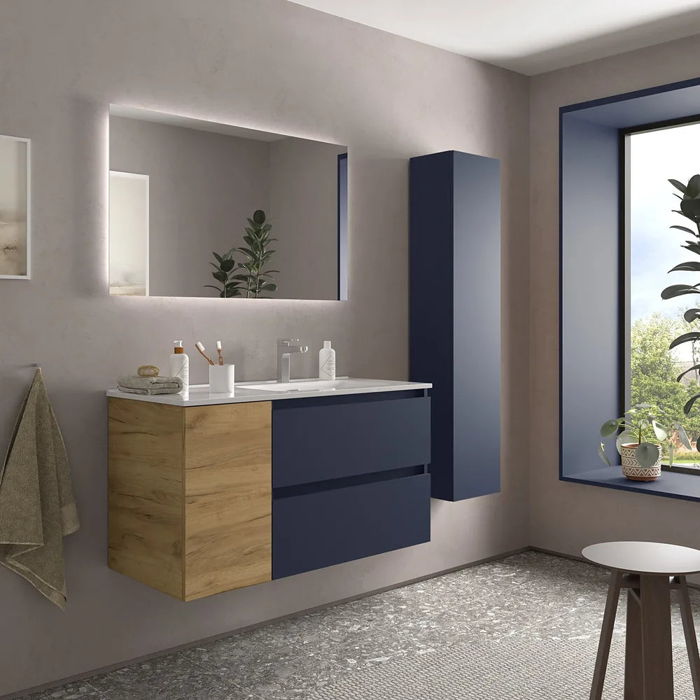 Mueble de Baño con Lavabo Salgar Bequia Plus 100 cm Azul - Vista 2