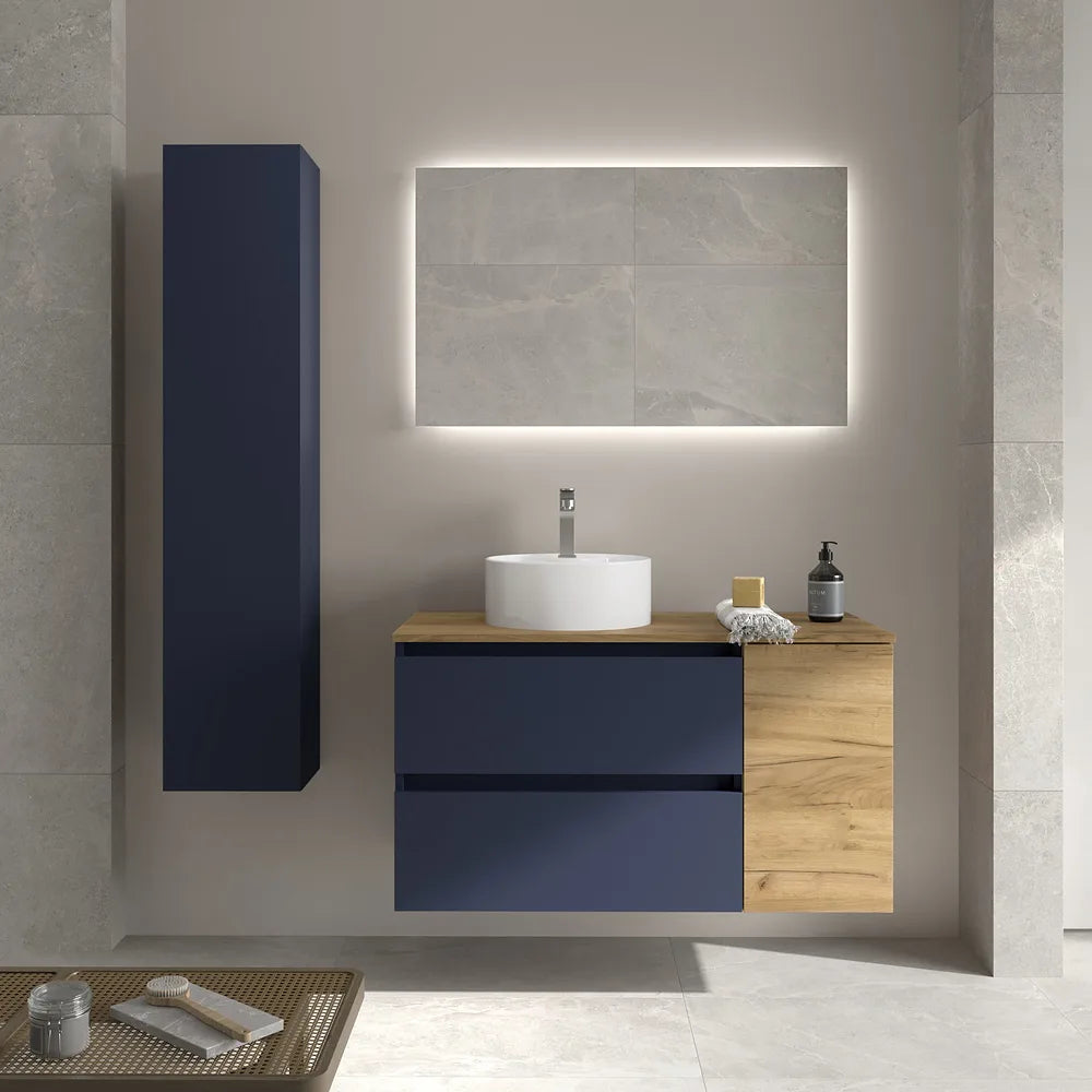 Mueble de Baño con Lavabo y 2 Cajones Salgar Bequia Azul - Vista 1