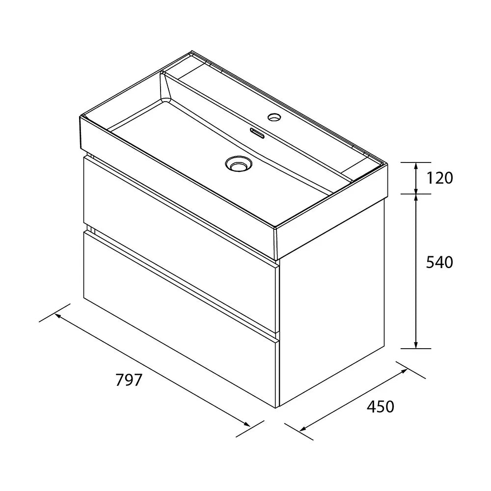 Mueble de Baño con Lavabo Salgar Bequia 80 cm Blanco Mate - Vista 4