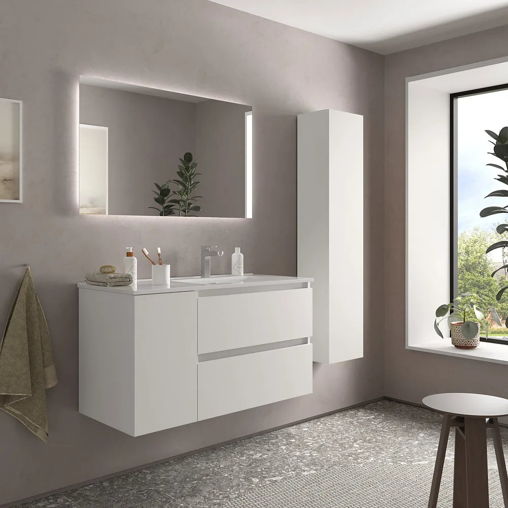 Mueble de Baño con Lavabo Salgar Bequia Plus 100 cm Blanco Mate - Vista 2