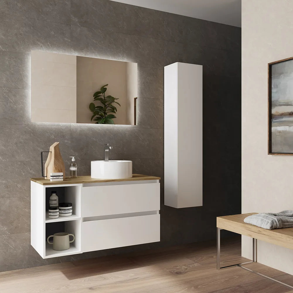 Mueble de Baño Lavabo sobre Encimera Salgar Bequia Plus 100 cm Blanco Mate - Vista 2