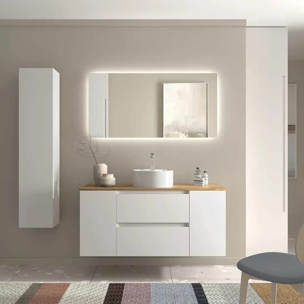 Mueble de Baño Lavabo sobre Encimera Salgar Bequia Plus 120 cm Blanco Mate - Vista 1