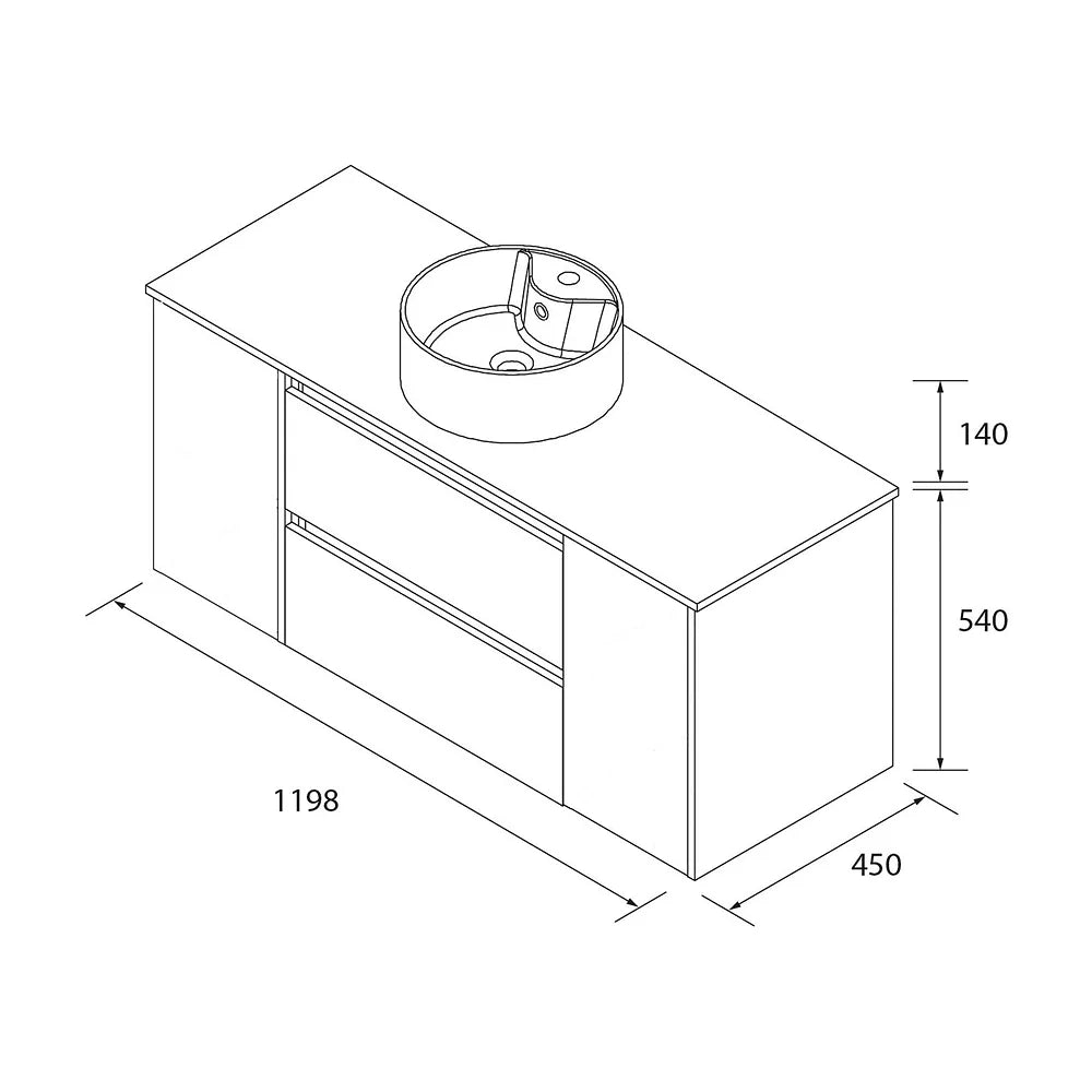 Mueble de Baño Lavabo sobre Encimera Salgar Bequia Plus 120 cm Blanco Mate - Vista 5