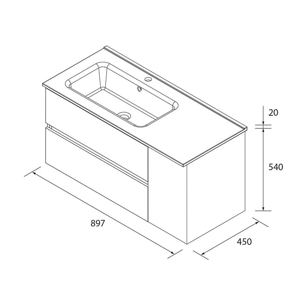 Mueble de Baño con Lavabo Salgar Bequia Plus 90 cm - Vista 5