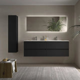 Bathroom Vanity Unit with Basin Salgar Bequia 160 cm Matte Black