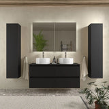 Bathroom Vanity Unit with Basin Salgar Bequia 140 cm Matte Black