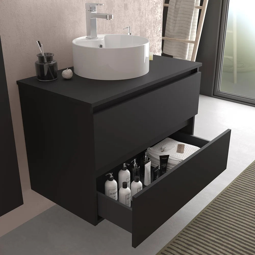 Mueble de Baño con Lavabo Salgar Bequia 140 cm Negro Mate - Vista 2