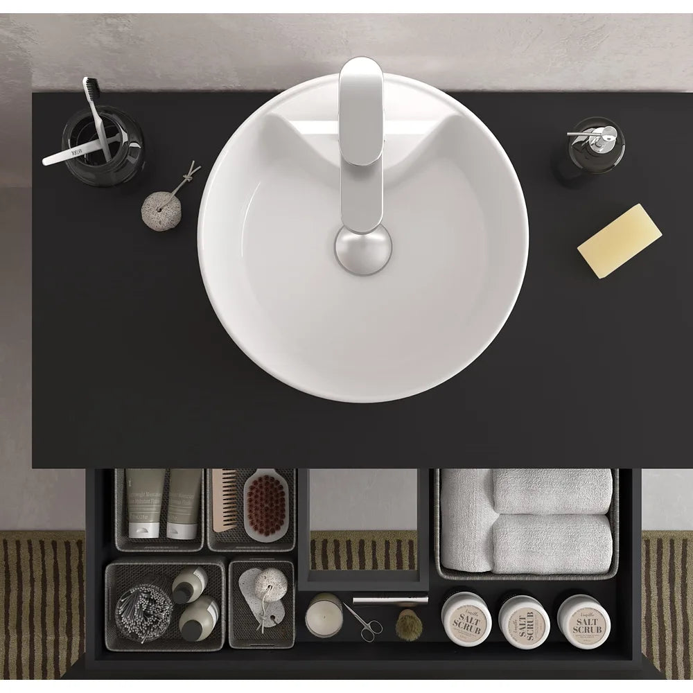 Mueble de Baño con Lavabo Salgar Bequia 140 cm Negro Mate - Vista 4