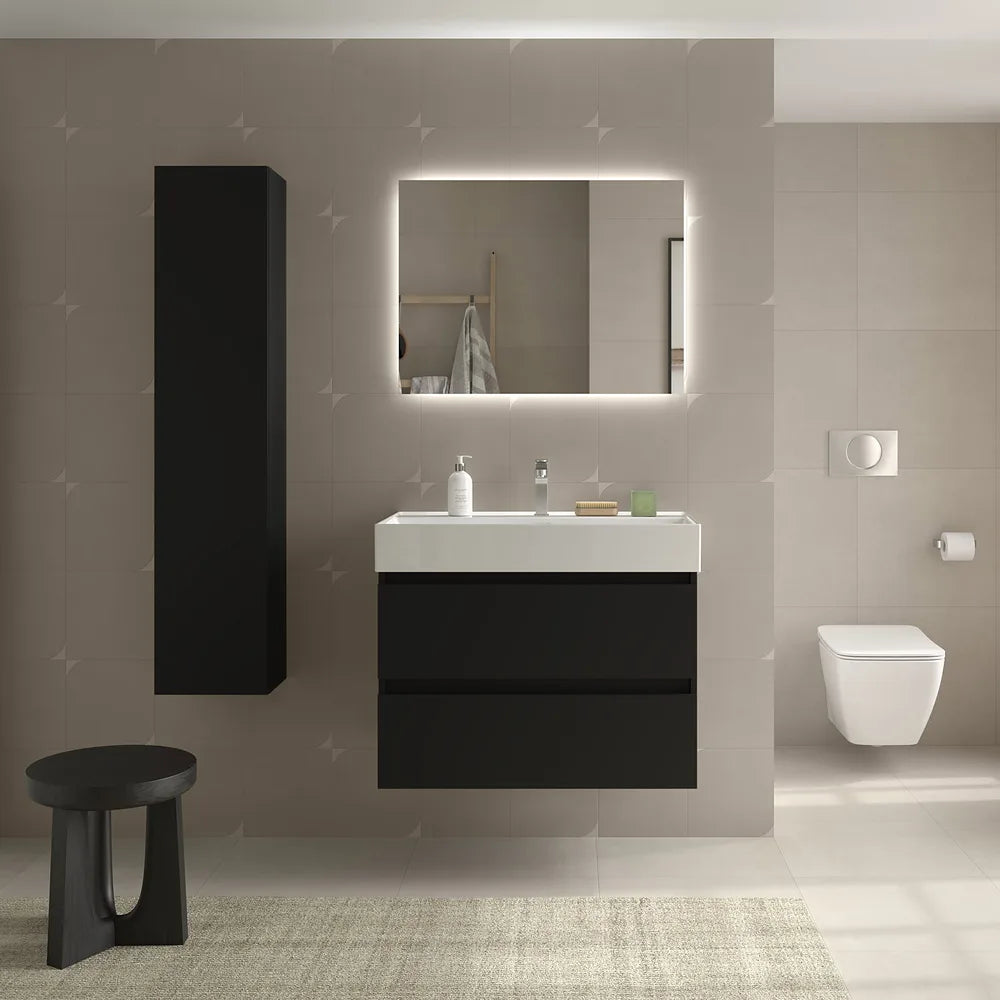 Mueble de Baño con Encimera Salgar Bequia 100 cm Negro Mate - Vista 1