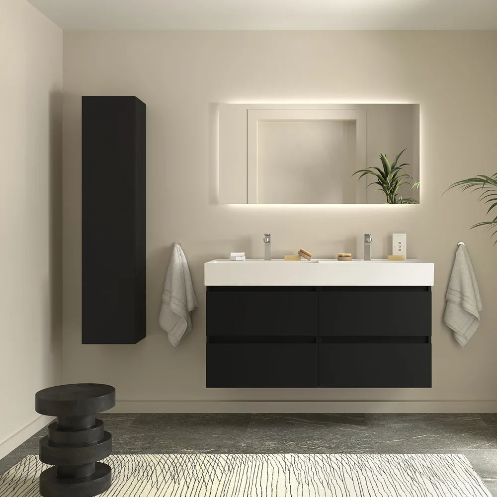 Mueble de Baño con Lavabo Salgar Bequia 120 cm Negro Mate - Vista 1