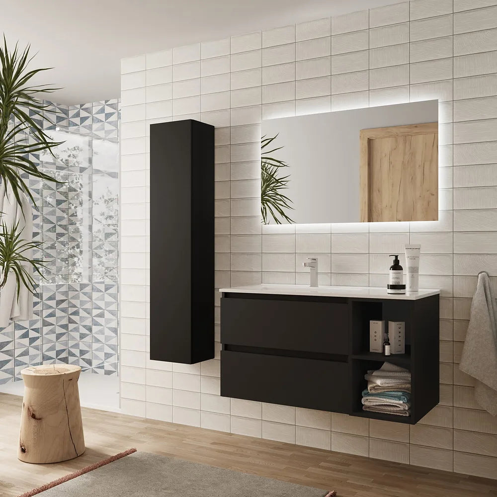 Mueble de Baño con Lavabo Salgar Bequia Plus 100 cm Negro Mate - Vista 2