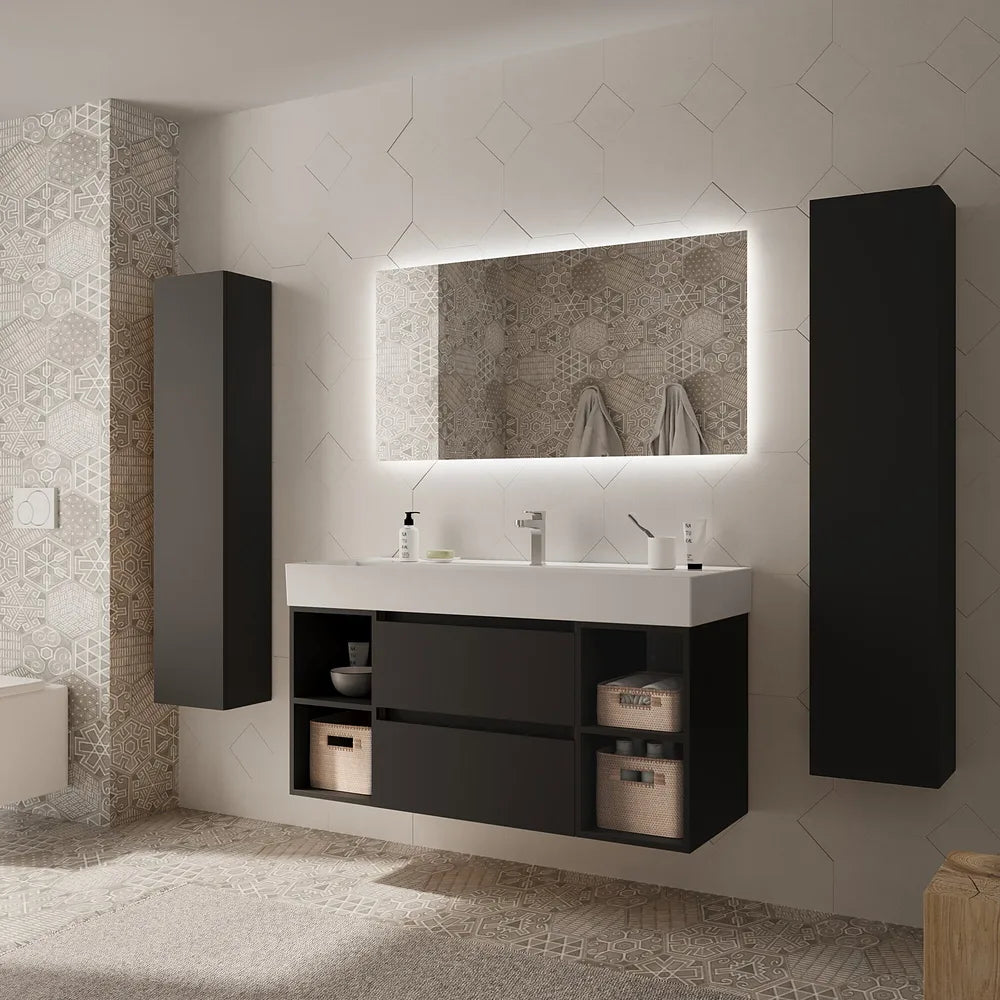 Mueble de Baño con Lavabo Salgar Bequia Plus 120 cm Negro Mate - Vista 2