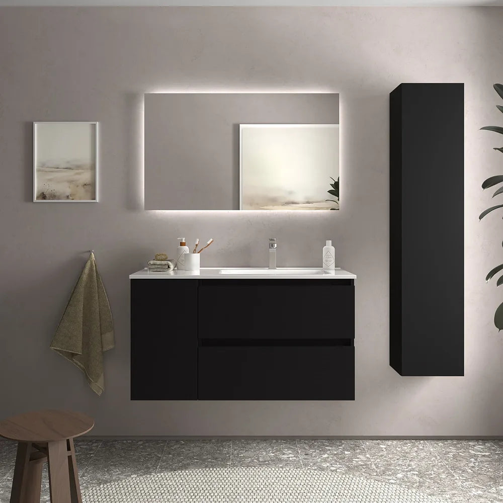 Mueble de Baño con Lavabo Salgar Bequia Plus 90 cm Negro Mate - Vista 1