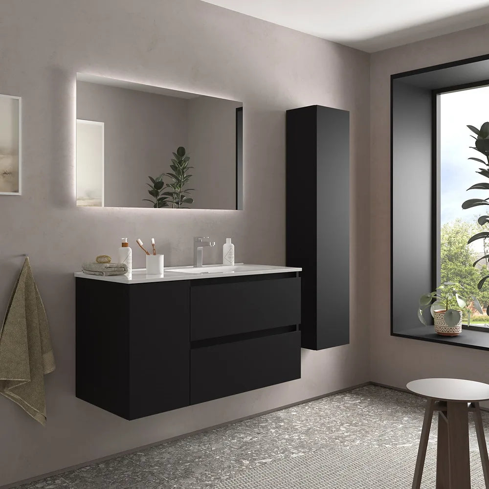 Mueble de Baño con Lavabo Salgar Bequia Plus 90 cm Negro Mate - Vista 2