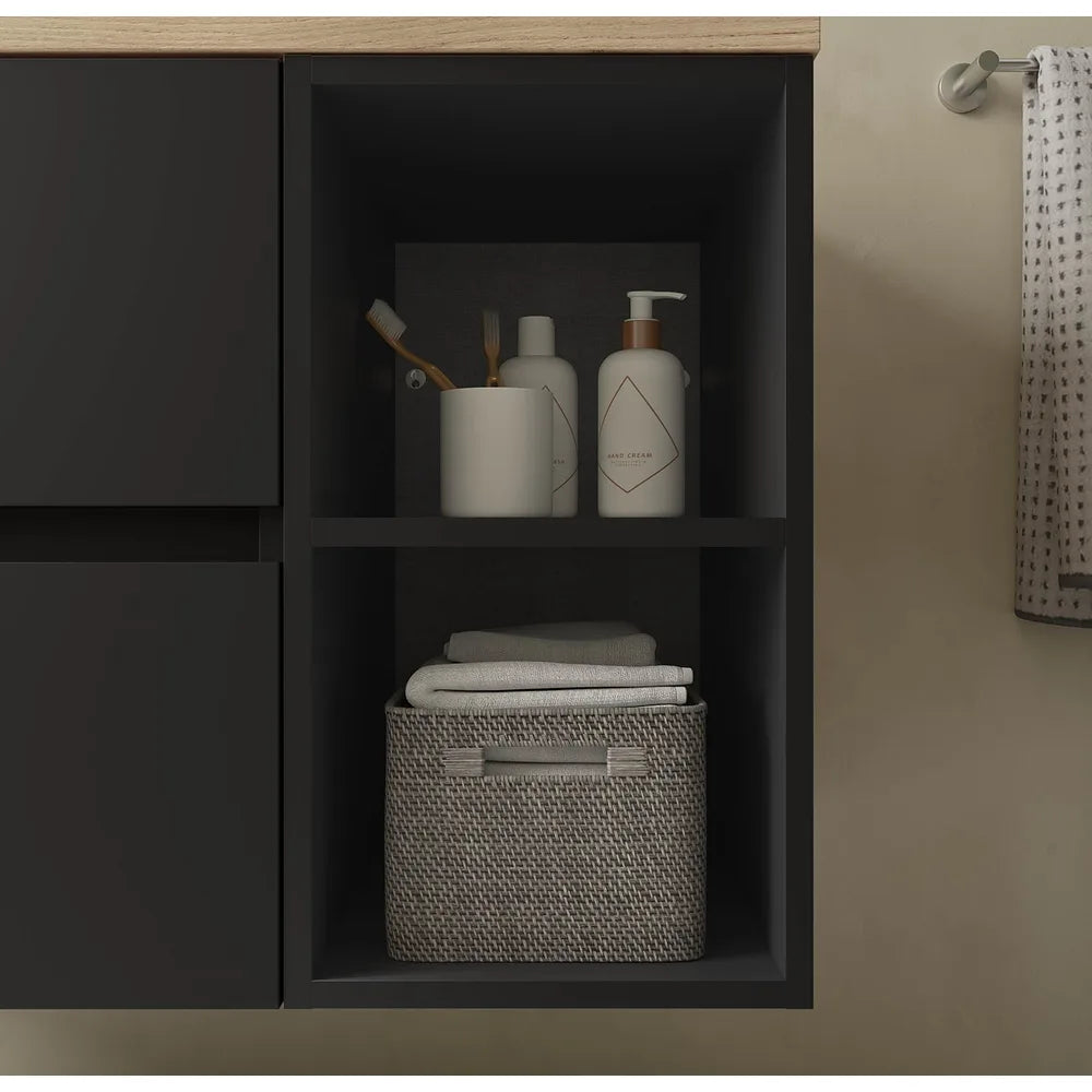 Mueble de Baño Lavabo sobre Encimera Salgar Bequia Plus 100 cm Negro Mate - Vista 3