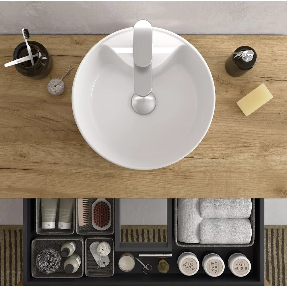 Mueble de Baño Lavabo sobre Encimera Salgar Bequia Plus 100 cm Negro Mate - Vista 5