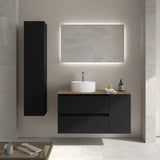 Mueble de Baño Lavabo sobre Encimera Salgar Bequia Plus 90 cm Negro Mate