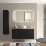 Mueble de Baño Lavabo sobre Encimera Salgar Bequia Plus 120 cm Negro Mate