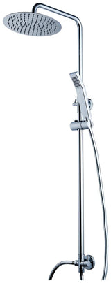 Set de ducha con tubo telescopico en acero inoxidable y rociador superior redondo Elm Plus de Aquore
