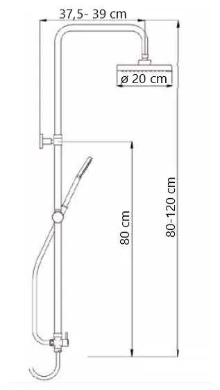Set de ducha cromado con tubo telescópico regulable y barra de acero inoxidable tres funciones Elm de Aquore 5