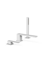 Set para bañera con grifo monomando y teleducha con inversor integrado acabado blanco mate Slim TRES