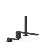 Set para bañera con grifo monomando y teleducha con inversor integrado color negro mate Slim TRES