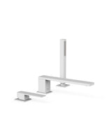 Set para bañera monomando y ducha manual con inversor integrado blanco mate Slim TRES