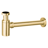 Sifón de lavabo visto redondo dorado cepillado de Valaz