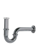 Sifón para lavabo con caño curvo articulado de latón con acabado cromado brillante TRES