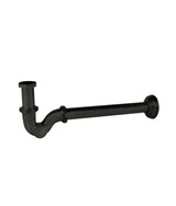 Sifón telescópico con registro para lavabo y acabado negro mate Tres